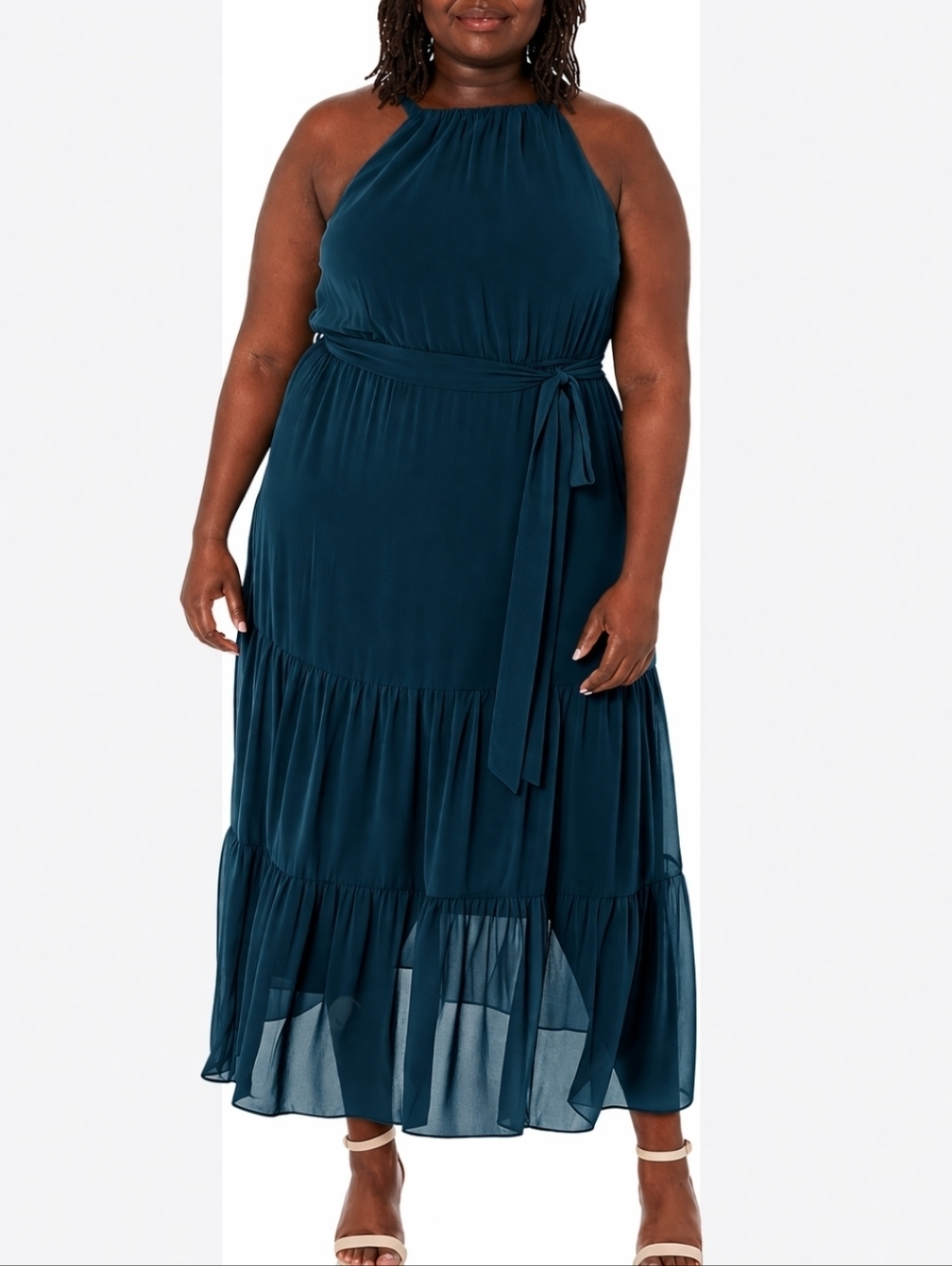 NWT City Chic Love Halter Maxi Dress In Petrol Size XXL